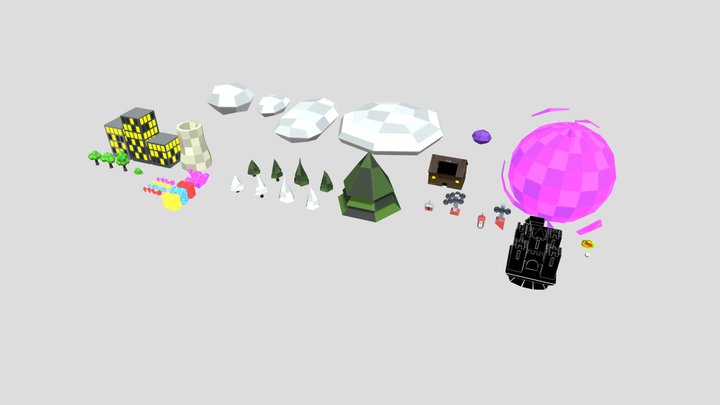 Mountain World Props 3D Model