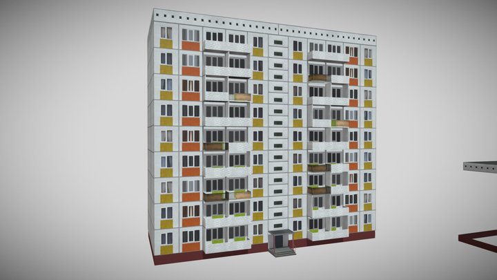 Modular Russian panel house 3D Model