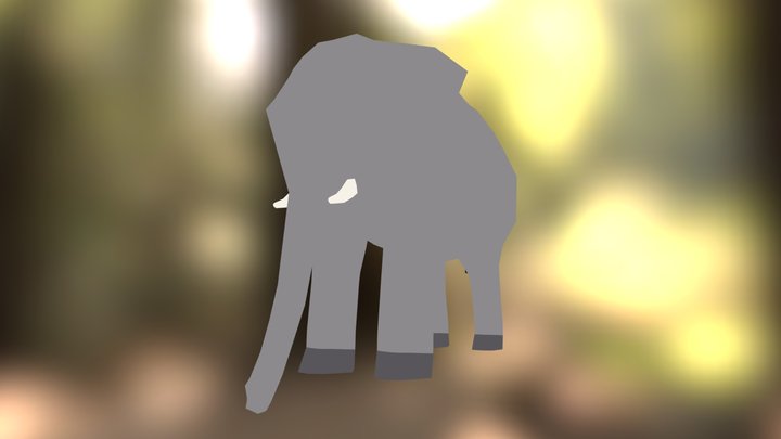 Low-poly elephant 3D Model