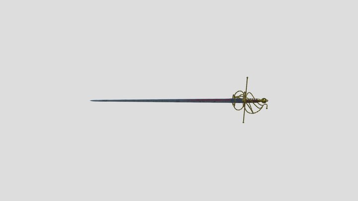 011_ Weapons_ Swept-Hilt Rapier 3D Model