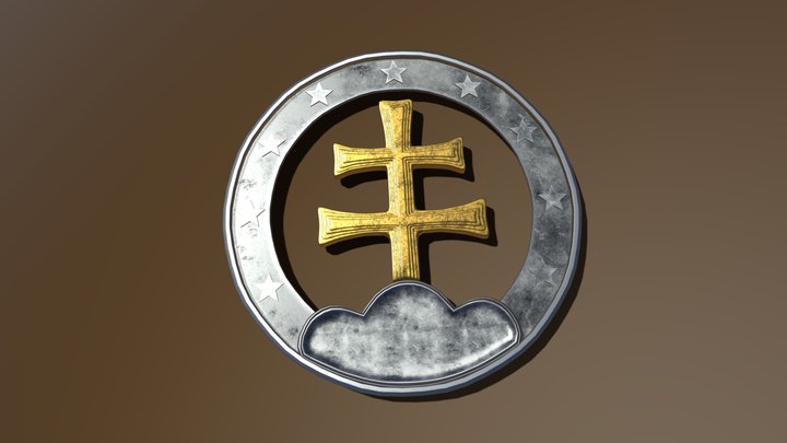 Slovakian Coat of Arms Token 3D Model