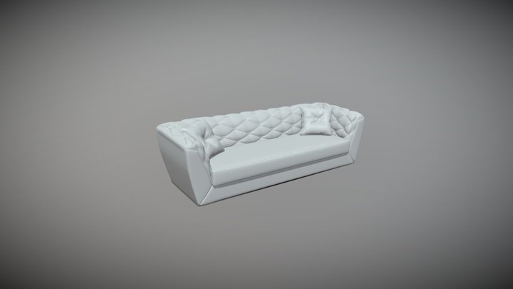 White sofa with pillows 3D Model