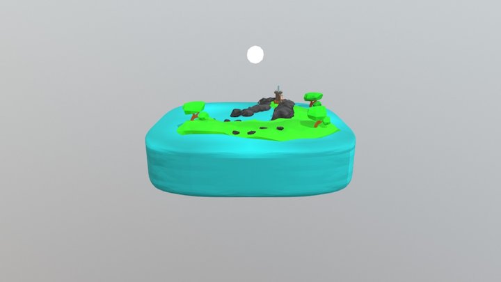 Low Pollycartoon Landscape 3D Model