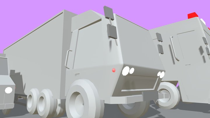 Low Poly Vehicle 3D Model