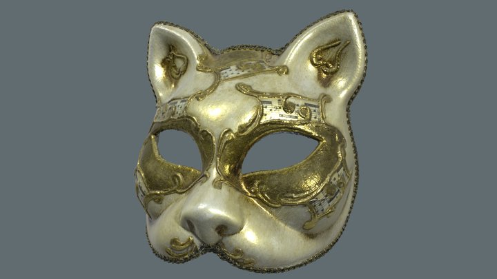 Máscara Veneciana Felina (versión de prueba) 3D Model