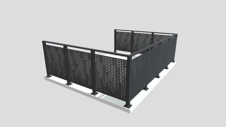 Balcony-raining scetchfab 3D Model