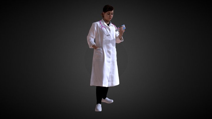 3D Scan Woman Doctor 003 3D Model