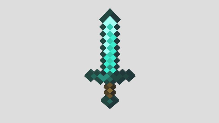 Minecraft 3D Diamond Sword 3D Model