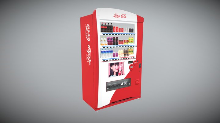 Japanese Vending Machine Coke ON 3D Model
