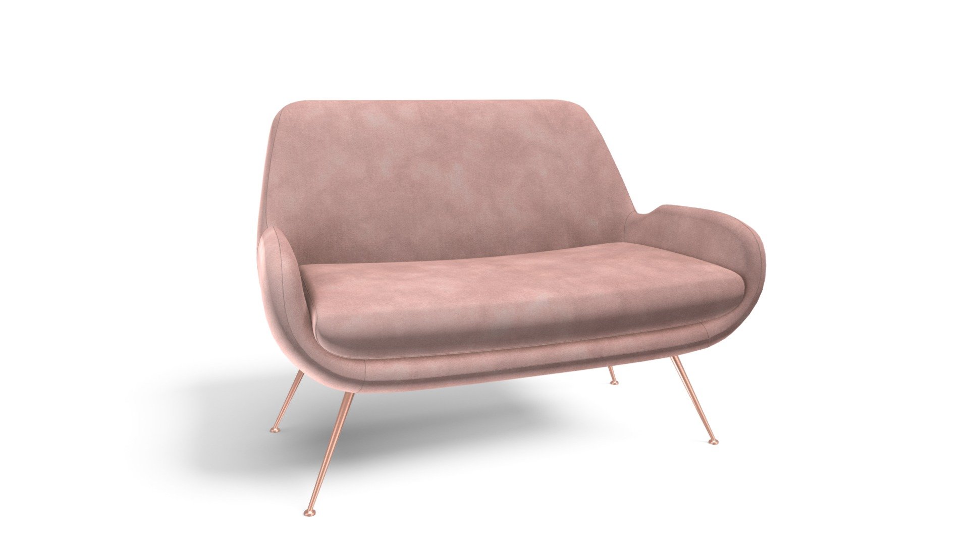 Moby 2 Seater Sofa, Vintage Pink Velvet