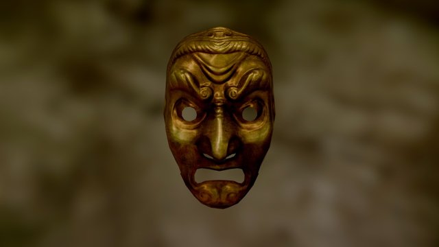 Samurai Mask (Low poly) 3D Model