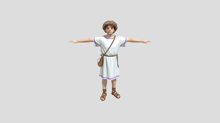 Roman Youth in T-Pose 3D Model