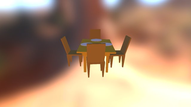 Mesa + Sillas 3D Model