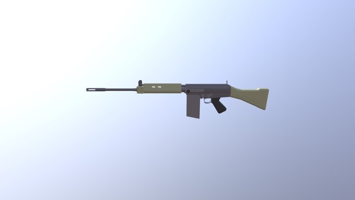 FN-FAL Low Poly 3D Model