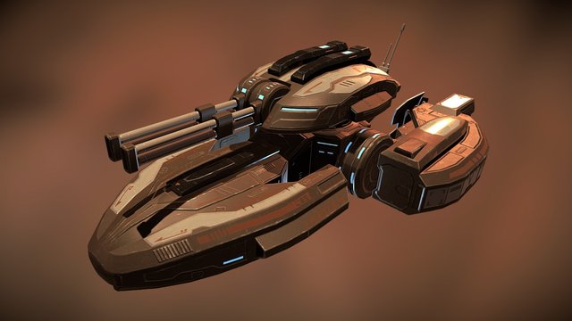 ST-7 Longhorn Hovertank 3D Model