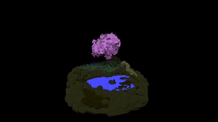 Pink Flowering Tree 3D Model