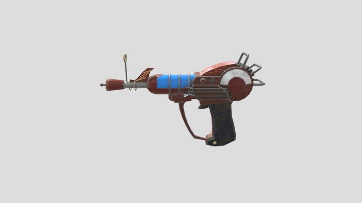 3D ray gun with hard surface and texturing 3D Model