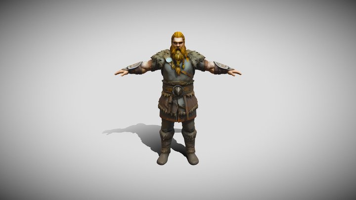 Low Poly Viking – Game Ready (PBR & T Pose) 3D Model