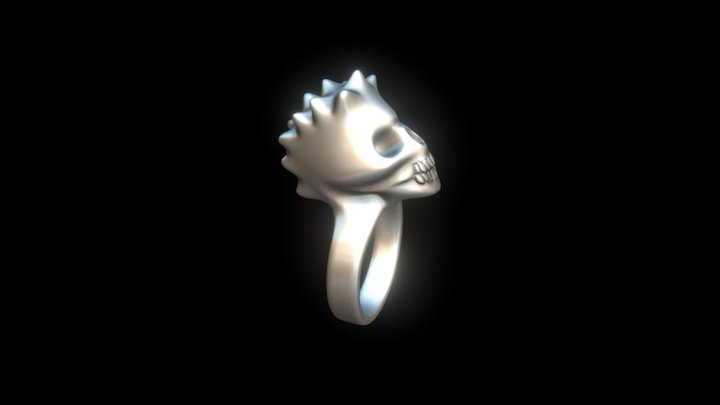 Spikes Skull Ring 3D Model