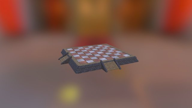ChessBoard With Plinth and Stairs 3D Model