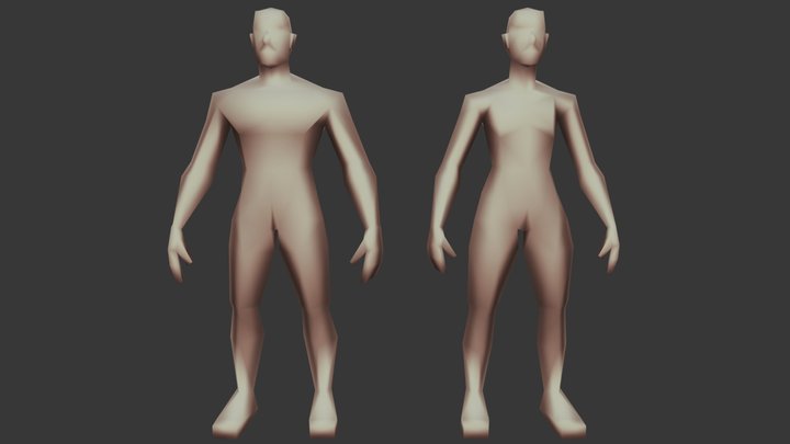 LowPoly Male/Famale base mesh models