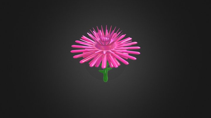 Thistle Flower Pink 3D Model