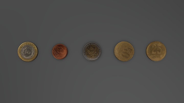 Argentine coin currency 3D Model