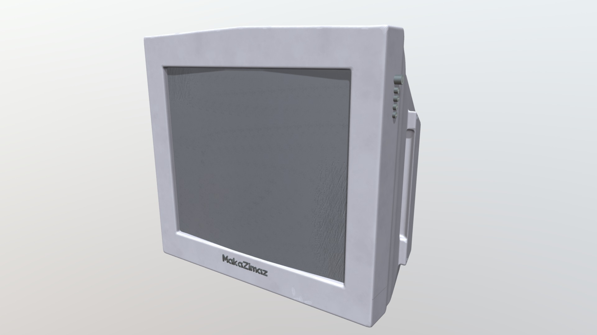 3D model Cathode Television - This is a 3D model of the Cathode Television. The 3D model is about a white rectangular device.