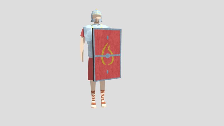 Lowpoly roman warrior 3D Model