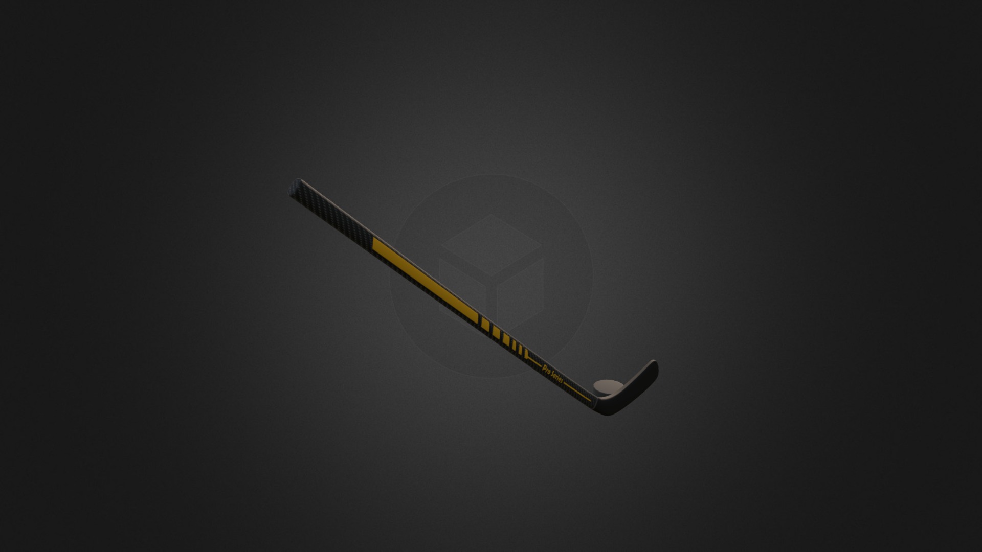 3D model Hockey Stick and Puck - This is a 3D model of the Hockey Stick and Puck. The 3D model is about a black and white guitar.