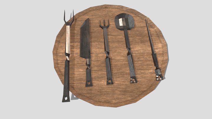 Silverware (Low Poly) 3D Model