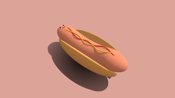 Kawaii Hotdog 3D Model