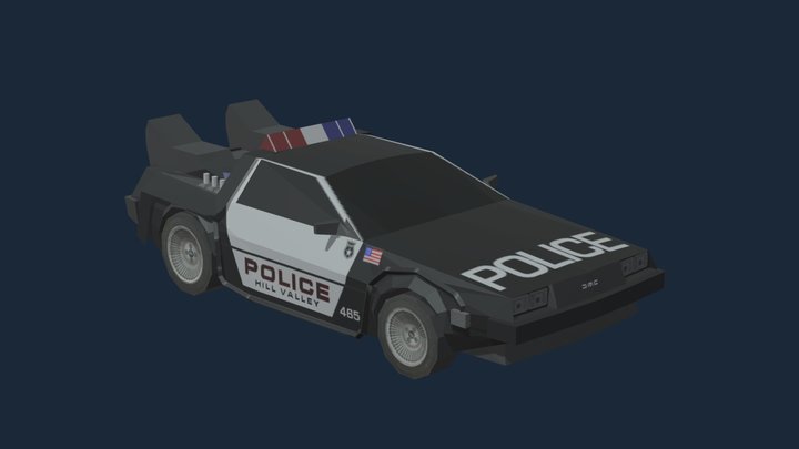 DeLorean Time Machine Police Car 3D Model