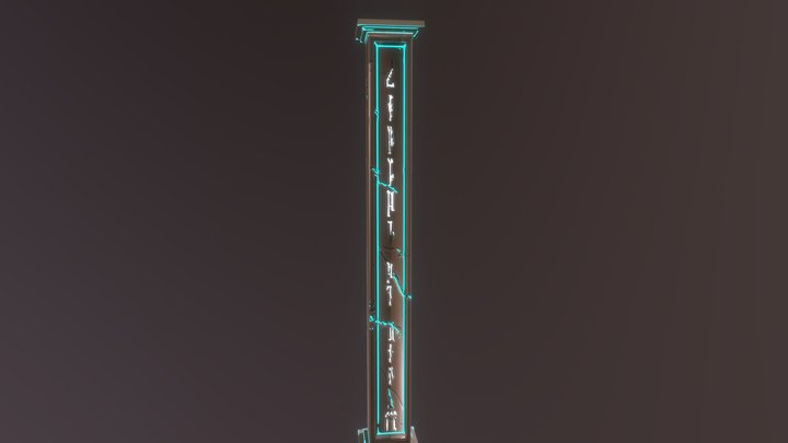 One of my alien temple pillar 3D Model