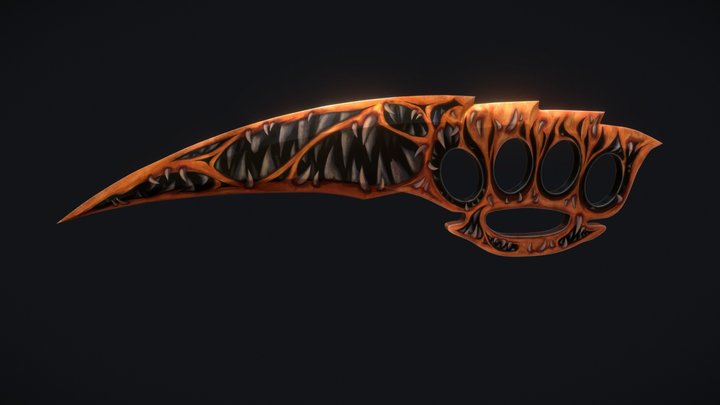 Knuckle Knife - Abnormal Pumpkin 3D Model