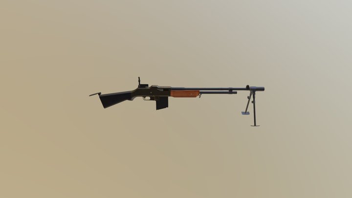 Browning Automatic Rifle (Low-poly) 3D Model