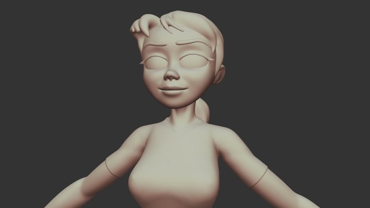 Stylized Female Character 3D Model