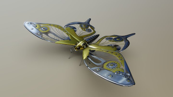 Clockwork Butterfly 3D Model