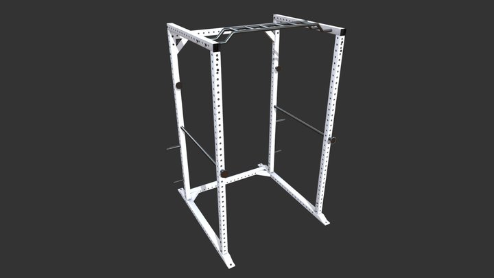 Gym Squat Rack Machine (Low Poly) 3D Model