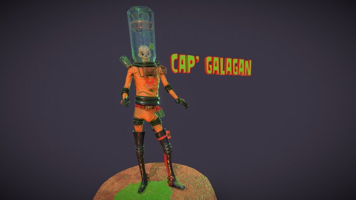 Cap'Galagan the mighty alien hunter 3D Model