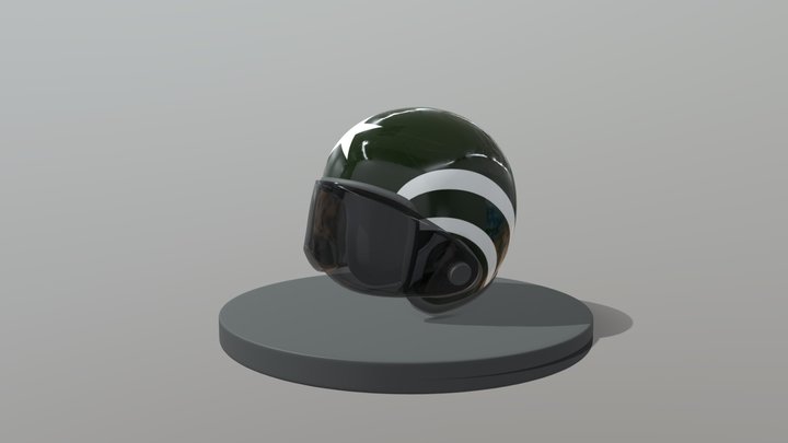 Open Biker Helmet with visor 3D Model