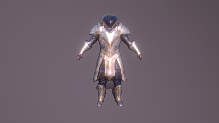 AI - Fantasy Shining Celestial Mithril Armor 3D Model