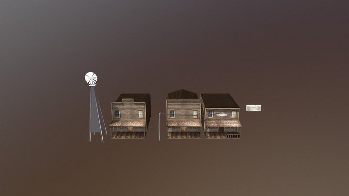 Wild west buildings 3D Model