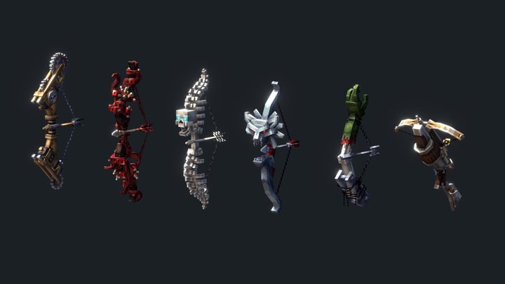 Stylized Bows. Minecraft 3D Model