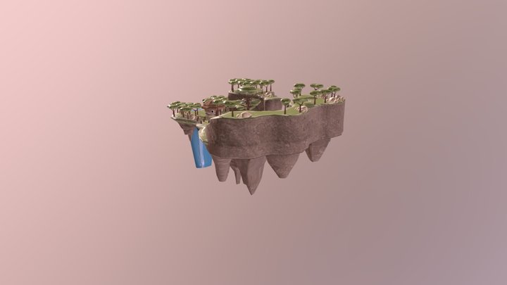 Floating Island Piece 3D Model