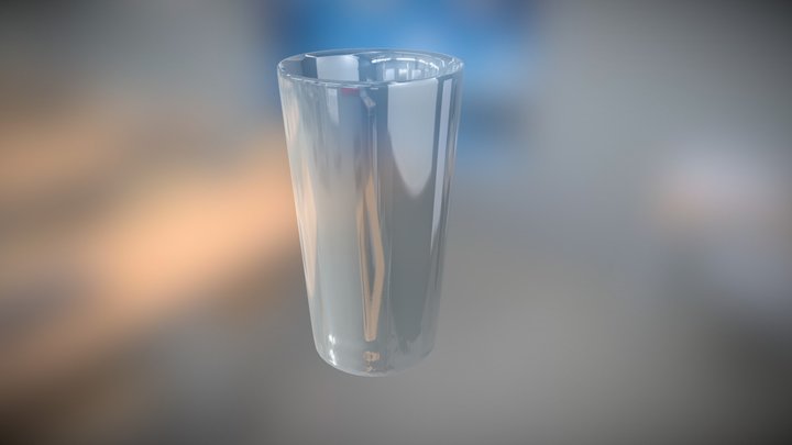 Drinking Glass with Normal Baked imperfections 3D Model
