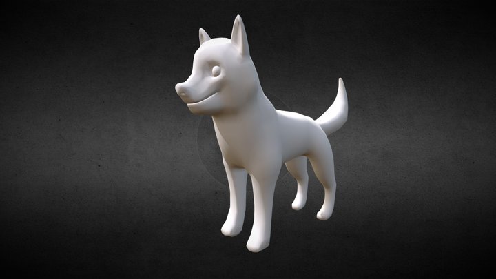 CG Cookie Husky Puppy 3D Model