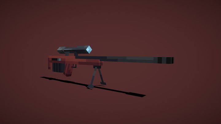 Low poly Sniper Rifle [free] 3D Model