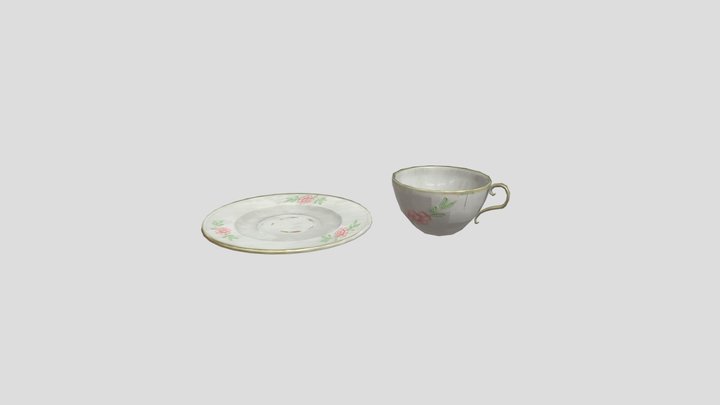 Plate and cup 3D Model