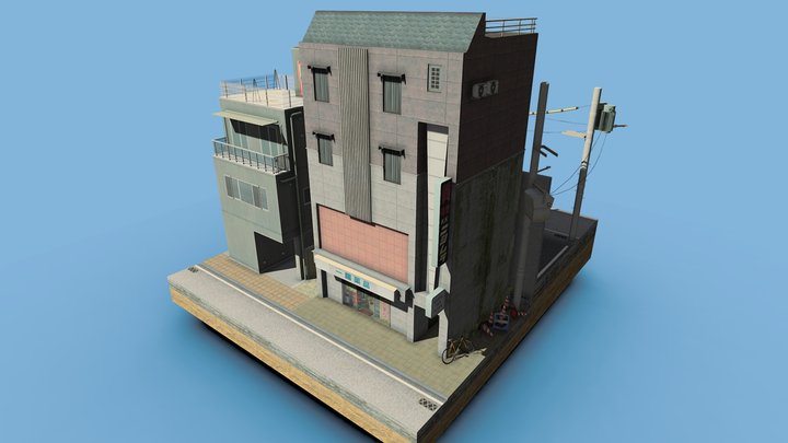 Low Poly Street : Kyoto, Gion 3D Model